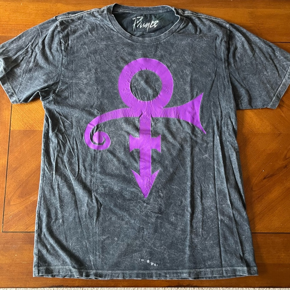 Official Prince Graphic Tee Medium Faded Black Oversized 100% Cotton